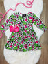 Bowtism Girls Diva Pink Grinchmas Christmas Dress with Matching Bow - Bowtism